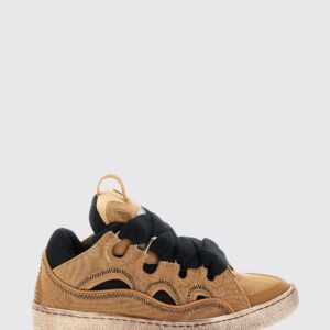 Lanvin Curb Cotton Canvas and Mesh Sneakers