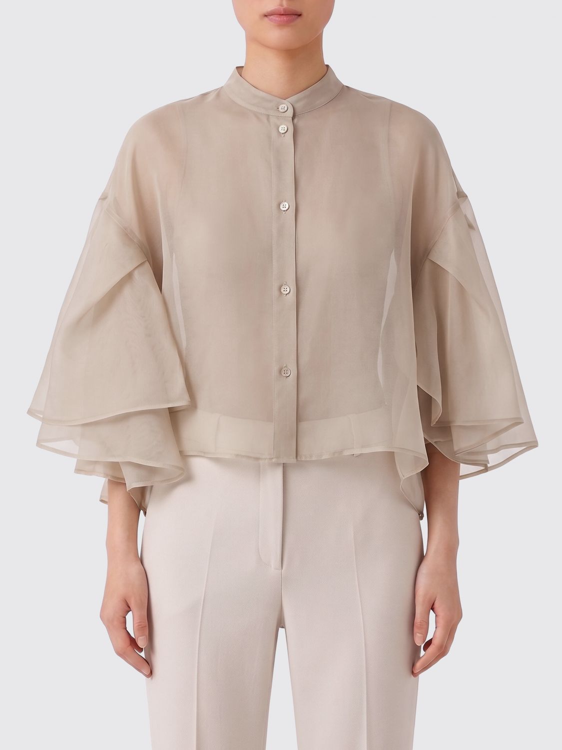 MAX MARA Silk Cape Blouse