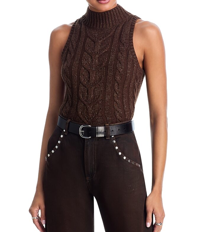 L’agence Bellini Cable Knit Sleeveless Sweater
